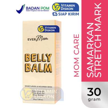 EVERMOM BELLY BALM MOISTURIZE AND NOURISH SKIN - 30GR | Krim Cegah Stretch Mark & Melembapkan Perut 