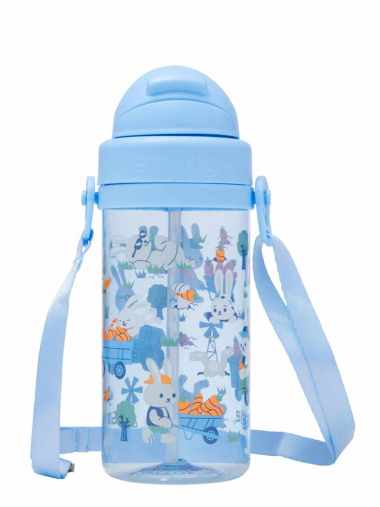 Smiggle Out & About Teeny Tiny Plastic Drink Bottle With Strap 400Ml - IGL456806BLU