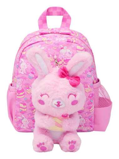 Smiggle Out & About Teeny Tiny Backpack with Detachable Plush Toy - IGL456811PNK