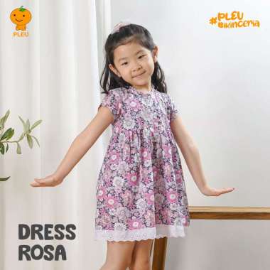 PLEU Dress Rosa | Baju Anak Perempuan Usia 6 Bulan-6 Tahun 6 tahun Ungu