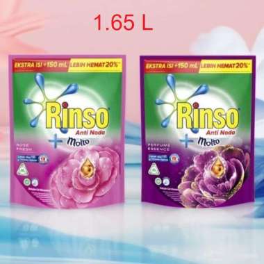 Promo Harga Rinso Liquid Detergent + Molto Purple Perfume Essence 1500 ml - Blibli