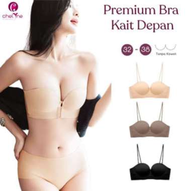 Chelyne BH Premium Seamless Kait Depan 5988 Half Cup Strapless Bra - Comfortable Daily Bra 32/38. Si