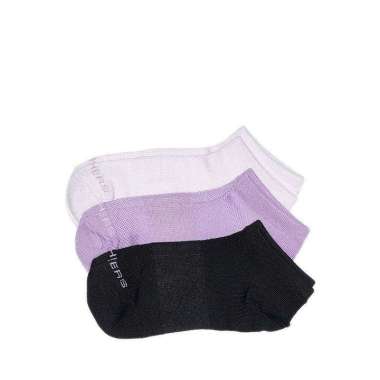 Skechers Women Low Cut Socks 3-Pairs Non Terry Supersoft Kaos Kaki Wanita [SKEJL600427M] Pink/Black