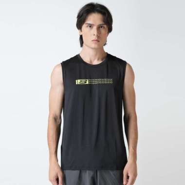Skechers Men Training T-Shirt Sports Baju Fitness Pria [SKEGMS25V4BK] XL Black