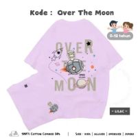 ELLIPSESINC Kaos Oversize Lengan Pendek Couple Keluarga / Anak Kids / Dewasa Over The Moon