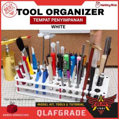 Tempat penyimpanan Tool Organizer Hobby mio - desktop rack nipper kuas White