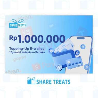 Share Treats Gift Voucher Top Up e-wallet - Rp 1.000.000 (Dana, Ovo, Gopay, Spay, linkaja dll)