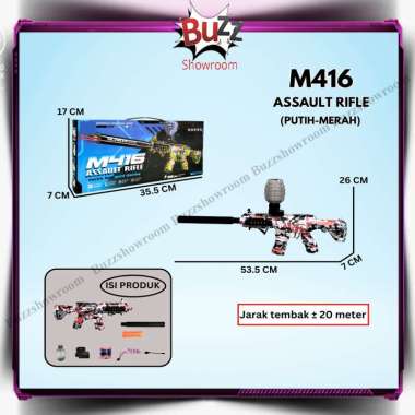 Mainan Tembakan Anak WGG M416 Assault Rifle Gel Blaster Watergel M4 M416 Assault Putih Merah
