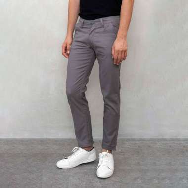 Houseofcuff Chino Slim fit Celana Panjang Jeans Pria - Abu tua 28 ABU TUA