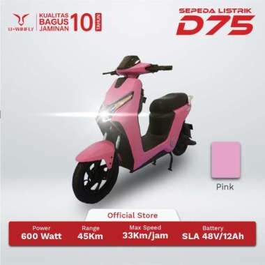 Sepeda Listrik Uwinfly D75 NEW 2025 Black/Abu