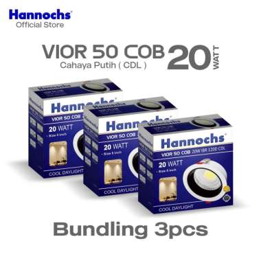 Hannochs Downlight LED Vior 50 Spotlight COB 20W IBR 120D Cahaya Putih (Paket 3 Pcs)