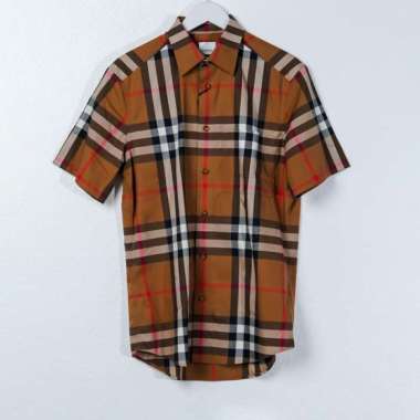 Kemeja BURBERRY CLAVERDON CHECK CAMEL SHIRT 100% ORIGINAL Size S