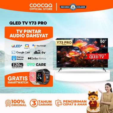 [TERBARU] COOCAA TV 50 inch Y73 Pro - 4K QLED+ - Google TV - 120Hz Motion - S AI Engine - MEMC - Eye