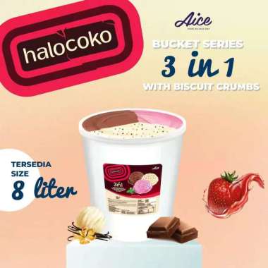 Promo Harga Aice Ice Cream Bucket 3 in 1 8000 ml - Blibli