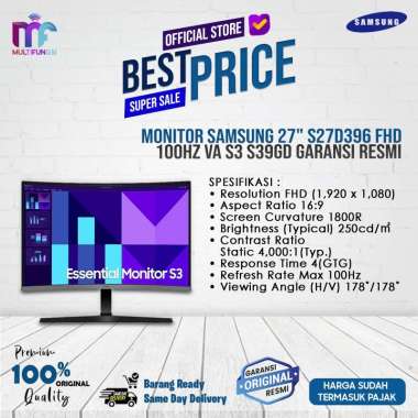 Monitor Samsung 27" S27D396 FHD 100Hz VA S3 S39GD Garansi Resmi