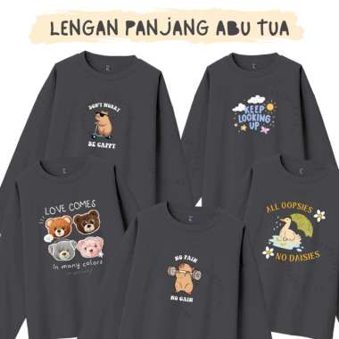 ELLIPSESINC Kaos Oversize Lengan Panjang Unisex Warna Abu Tua / Dark Grey Collection PANJANG OVERSIZ