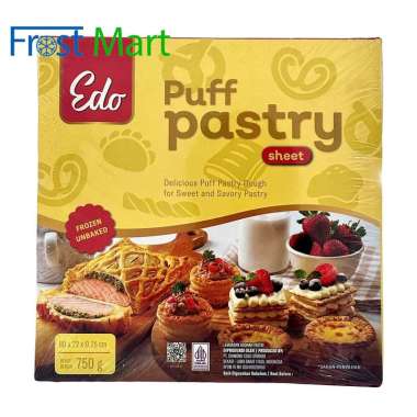 edo puff pastry sheet 750 gram kulit pastry siap pakai