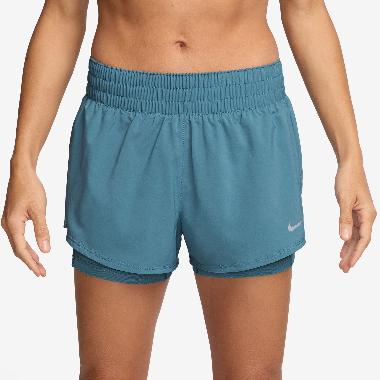 NIKE Women Training Dri-Fit One Mid-Rise 3" 2-in-1 Shorts Celana Fitness Wanita [DX6013-006] A/L Smo