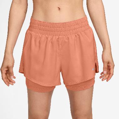 NIKE Women Training Dri-Fit One Mid-Rise 3" 2-in-1 Shorts Celana Fitness Wanita [DX6013-844] A/M Apr