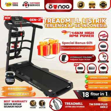 Treadmill REDPANDA Elektrik 588 Multifungsi Murah Listrik Lipat Portable Low Watt Fitness Gym 588 S