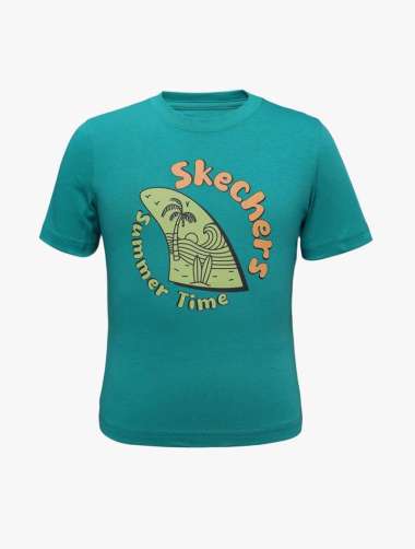 Skechers Boys Toddler T-Shirt Boys Teal (SKEGB25V08TL) 5 Teal