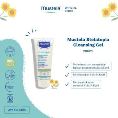 Mustela Stelatopia Cleansing Gel 200 ml - Sabun Mandi Bayi Kulit Atopik