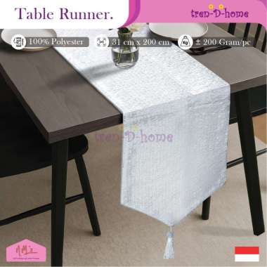 Tren-D-home taplak meja makan kulkas buffet table runner panjang 32 cm x 200 cm aesthetic motif mode