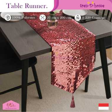 Tren-D-home taplak meja makan kulkas buffet table runner panjang 32 cm x 200 cm aesthetic motif mode