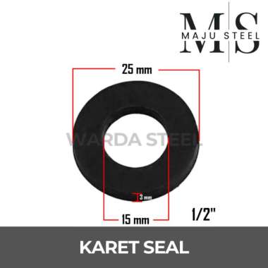 Karet Seal Ring - O Ring Rubber Kran Keran Bulat Hitam 1/2 Inch