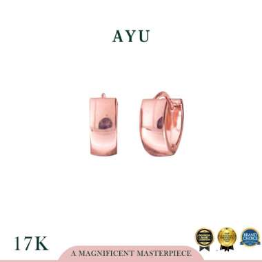 AYU Anting Emas - Gold Wide Doughnut Earrings 17k Rose Gold