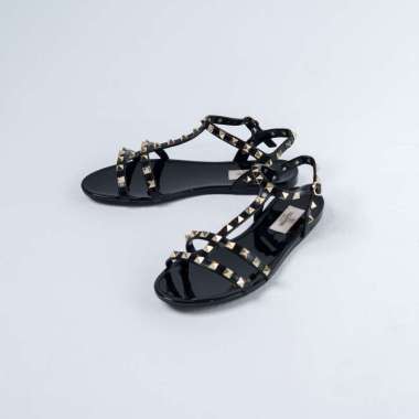 Sandal VALENTINO ROCKSTUD STRAP ANKLE JELLY BLACK 100% ORIGINAL 38