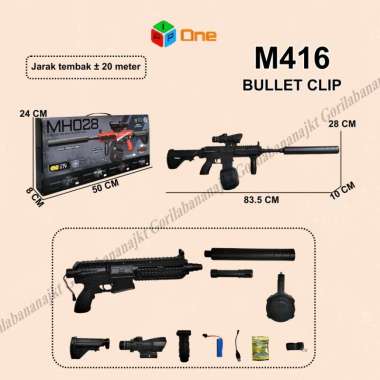 Mainan anak tembakan watergel m416 MH027 graffiti otomatis M416 Bullet Clip