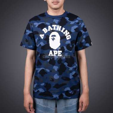 BAPE ABC CAMO COLLEGE NAVY TEE M