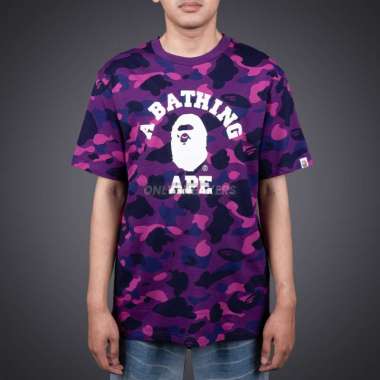 BAPE ABC CAMO COLLEGE PURPLE TEE M