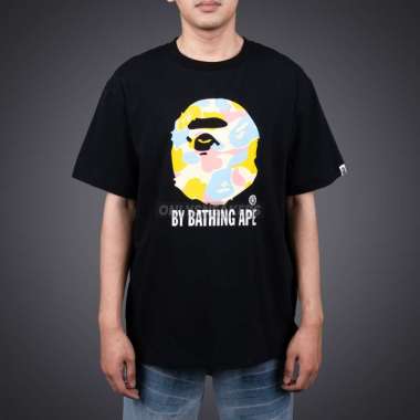 BAPE STA MULTI CAMO HEAD BLACK TEE M