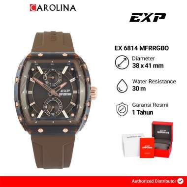 Jam Tangan Pria Expedition EXP EX 6814 MFRRGBO Brown Dial Brown Rubber Strap