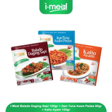 I-Meal Balado Daging Sapi dan Ikan Tuna Asam Pedas dan Kalio Ayam i-meal Siap Makan