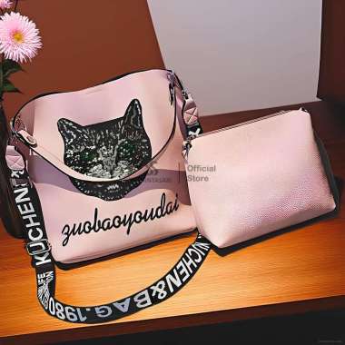 SS BY SHINTASARI - Tote Bags Import Wanita Tas Kapasitas Besar Motif Kucing Premium IMPT011 Premium