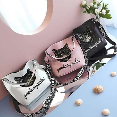 SS BY SHINTASARI - Tote Bags Import Wanita Tas Kapasitas Besar Motif Kucing Premium IMPT011 Premium