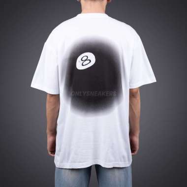 STUSSY 8 BALL FADE WHITE TEE S