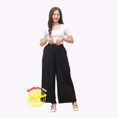 CELANA PANJANG WANITA // KULOT TIE DYE JUMBO// CELANA KULOT BALI // CELANA SANTAI// XL/XXL Hitam pol