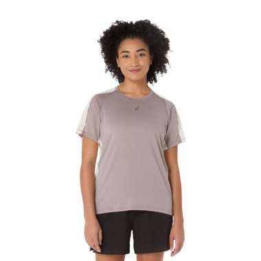 ASICS Women Fujitrail Elite SS Top -2012D207.020 S Rainstorm Grey/Cream