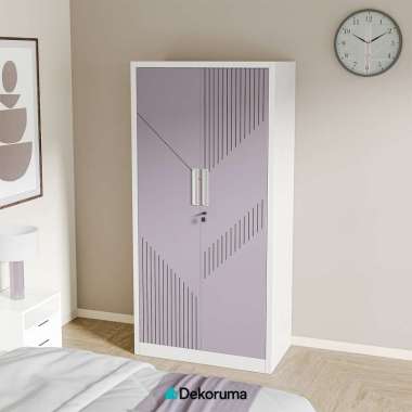 Dekoruma AVERY Lemari Pakaian Besi 2 Pintu / Lemari Baju Metal - Abu-abu