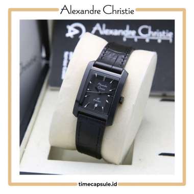 Jam Tangan Wanita ALEXANDRE CHRISTIE Original AC 1019 LD Garansi Resmi 1 Tahun BLACK LEATHER