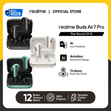 realme Buds Air7 Pro (AI Live Translator | Aviation Aluminum Design | 11+6mm Dual-dac driver)