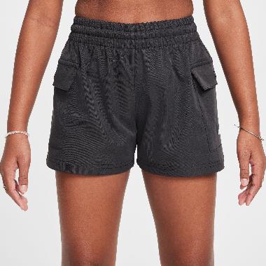 Nike Sportswear Girls' Woven Cargo Shorts BLACK OR GREY (HF8178-010) M