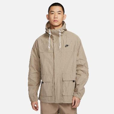 NIKE Men Sportswear Club Bandon Jaket Olahraga Pria [FN3109-247] A/L Khaki/Black