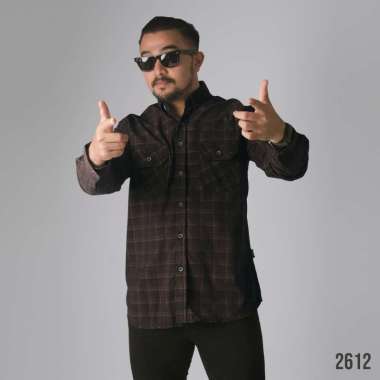DGM Kemeja Pria Corduroy Panjang Kemeja Lengan Panjang 056 2612 CORDUROY KOTAK 2XL