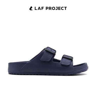 Sandal Slide Pria Wanita Selop Empuk Ringan Anti Slip on Casual Luso LAF Project Hitam 40 Biru Navy