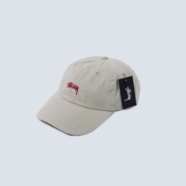 Topi STUSSY STOCK LOW RED CREAM CAP 100% ORIGINAL